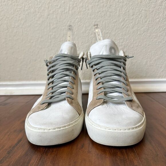 P448 Star 2.0 High Top Sneakers White/Tan Leather Lace Up - Picture 5 of 11